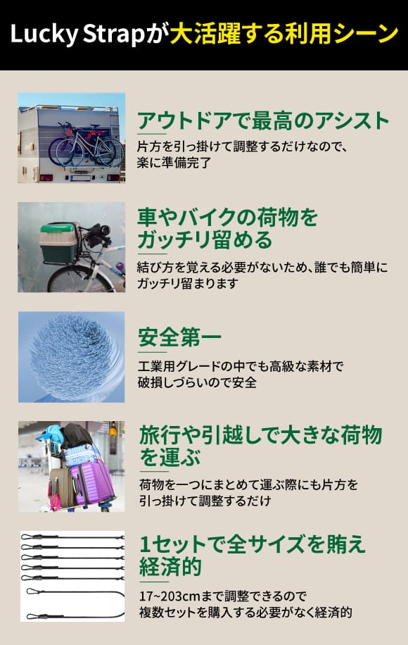 Lucky Strap36(17cm~91.44cm)6本セット